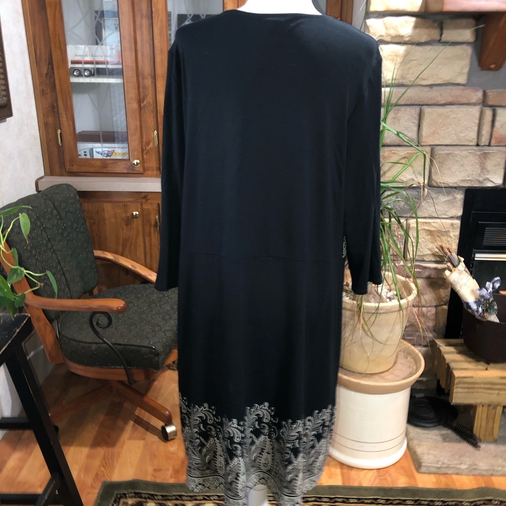 J.JILL SIZE XLARGE BLACK AND GRAY 3/4 SLEEVE PAISLEY PATTERN WEAREVER COLLECTION - Picture 4 of 4